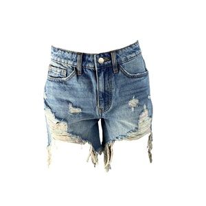 Ripped denim shorts